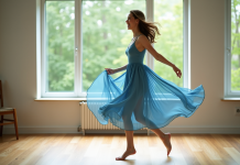 Danse et bonheur : pourquoi cette alliance révèle votre bien-être ! Femme joyeuse en danse dans un studio lumineux