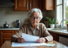 Lois pour les personnes âgées en France : ce qu’il faut savoir Femme âgée lisant des documents dans sa cuisine chaleureuse