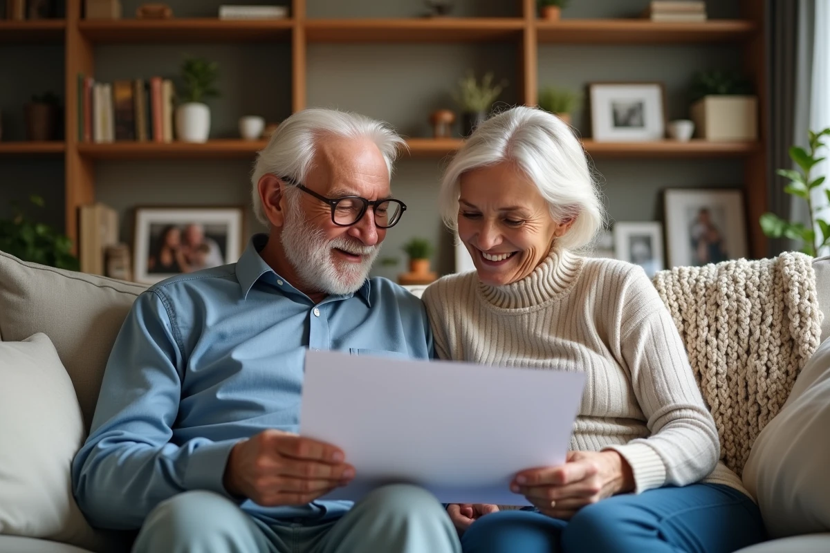 Pere et fille regardant une fiche d